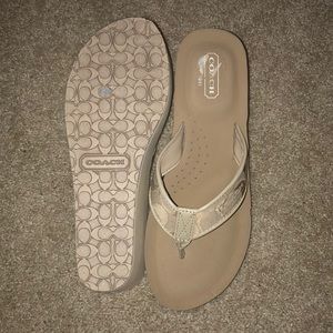 Wedge coach flip flops